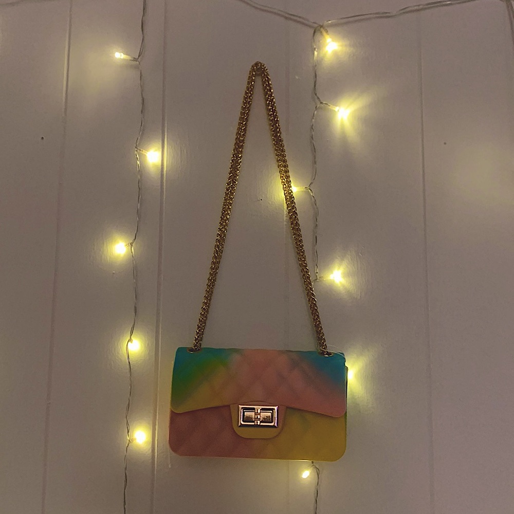 Vibrant color crossbody adjustable strap purse